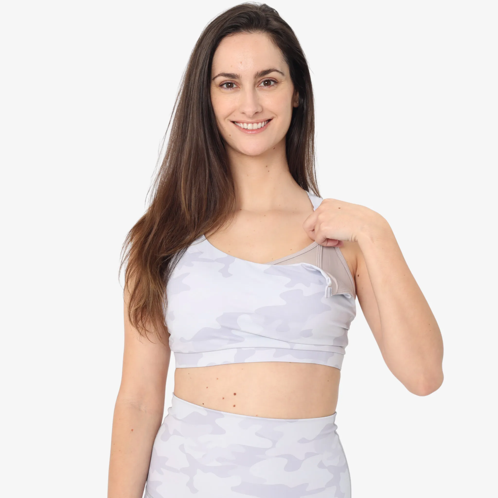 Venice 3 Ultimate Support Full Coverage Nursing & Pumping Sports Bra (White Camo)