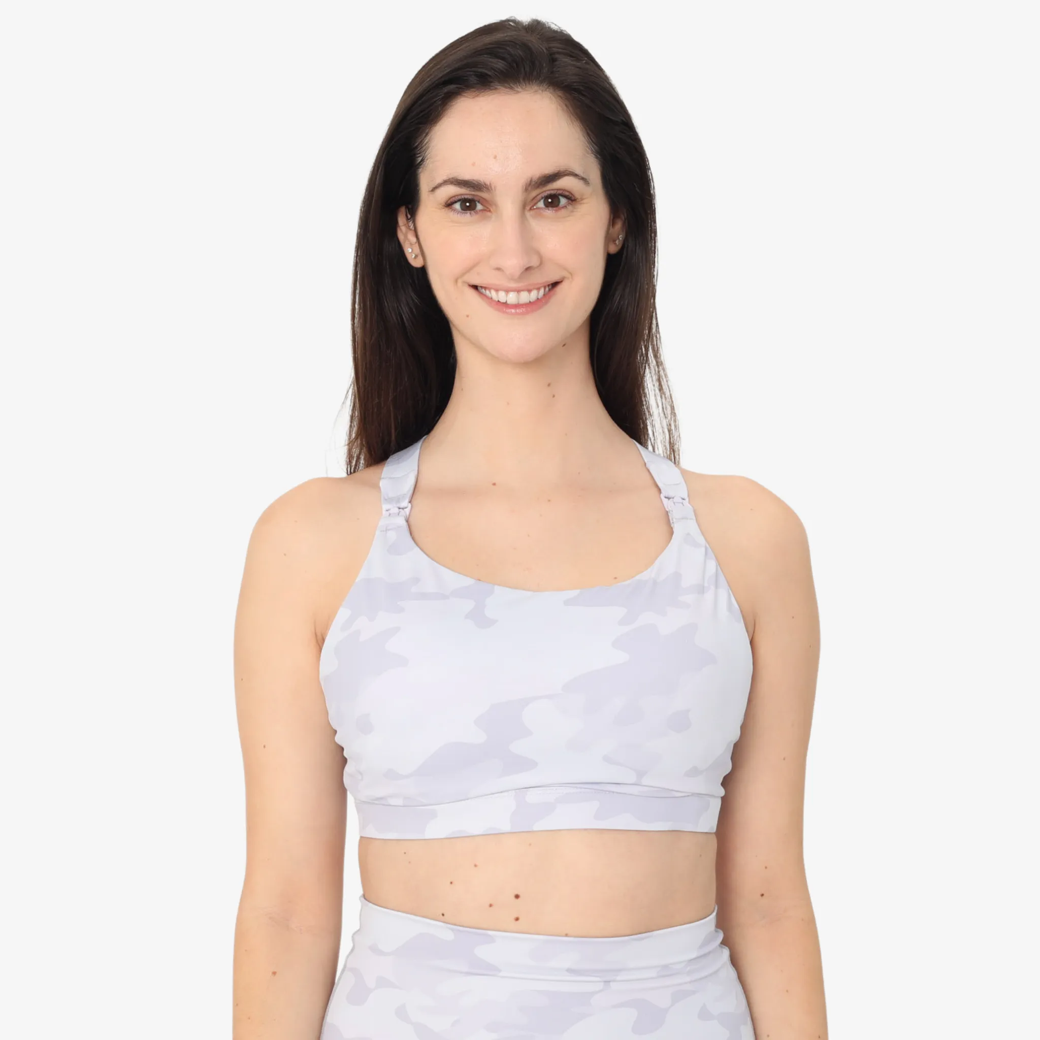 Venice 3 Ultimate Support Full Coverage Nursing & Pumping Sports Bra (White Camo)