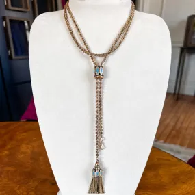 Victorian Enamel Tassel Slide Necklace