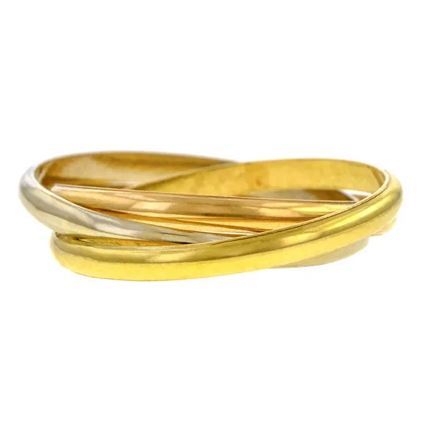 Vintage Tri Gold Rolling Ring, Size 6 1/2.