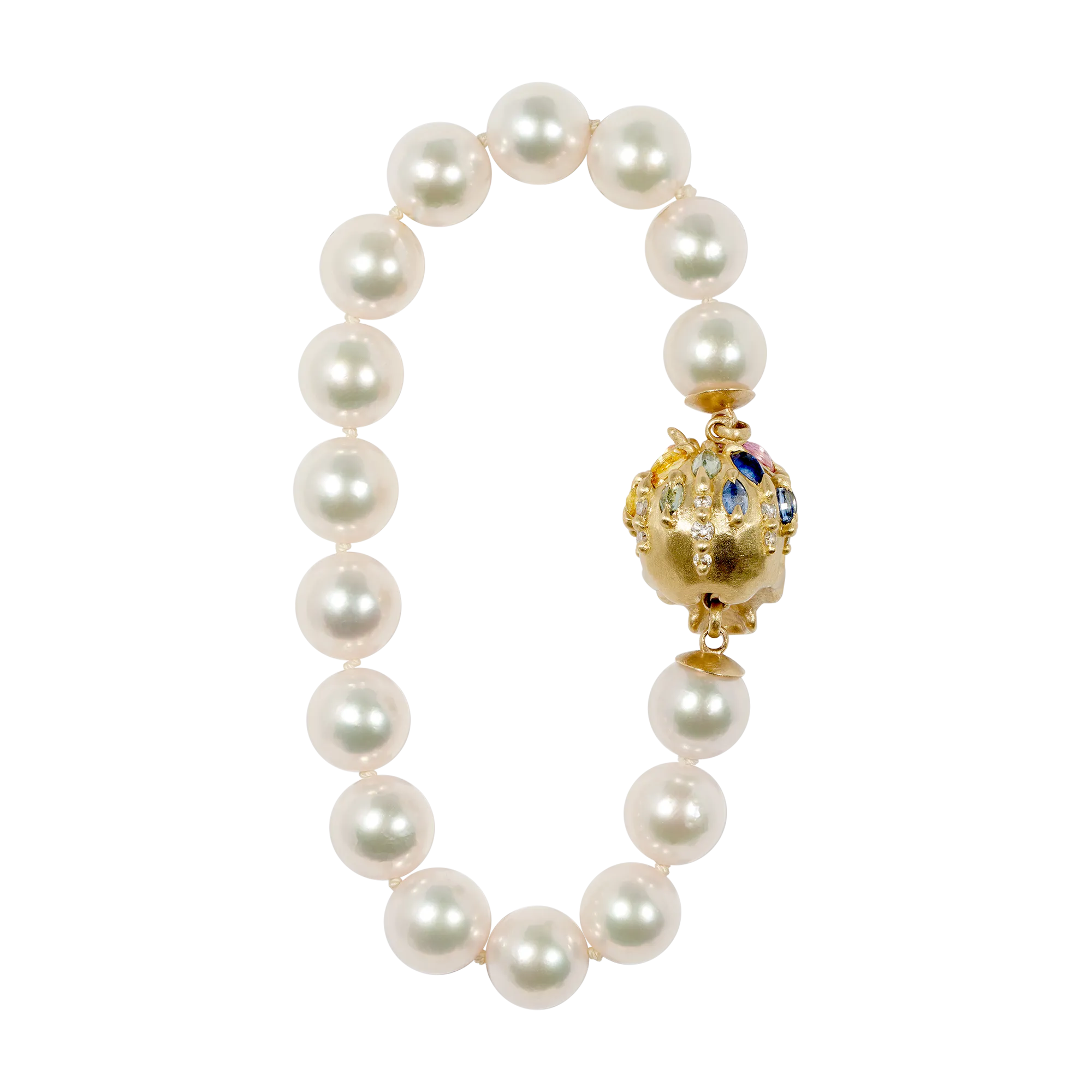 White Pearl Enchanted City Skull Bracelet - 11324