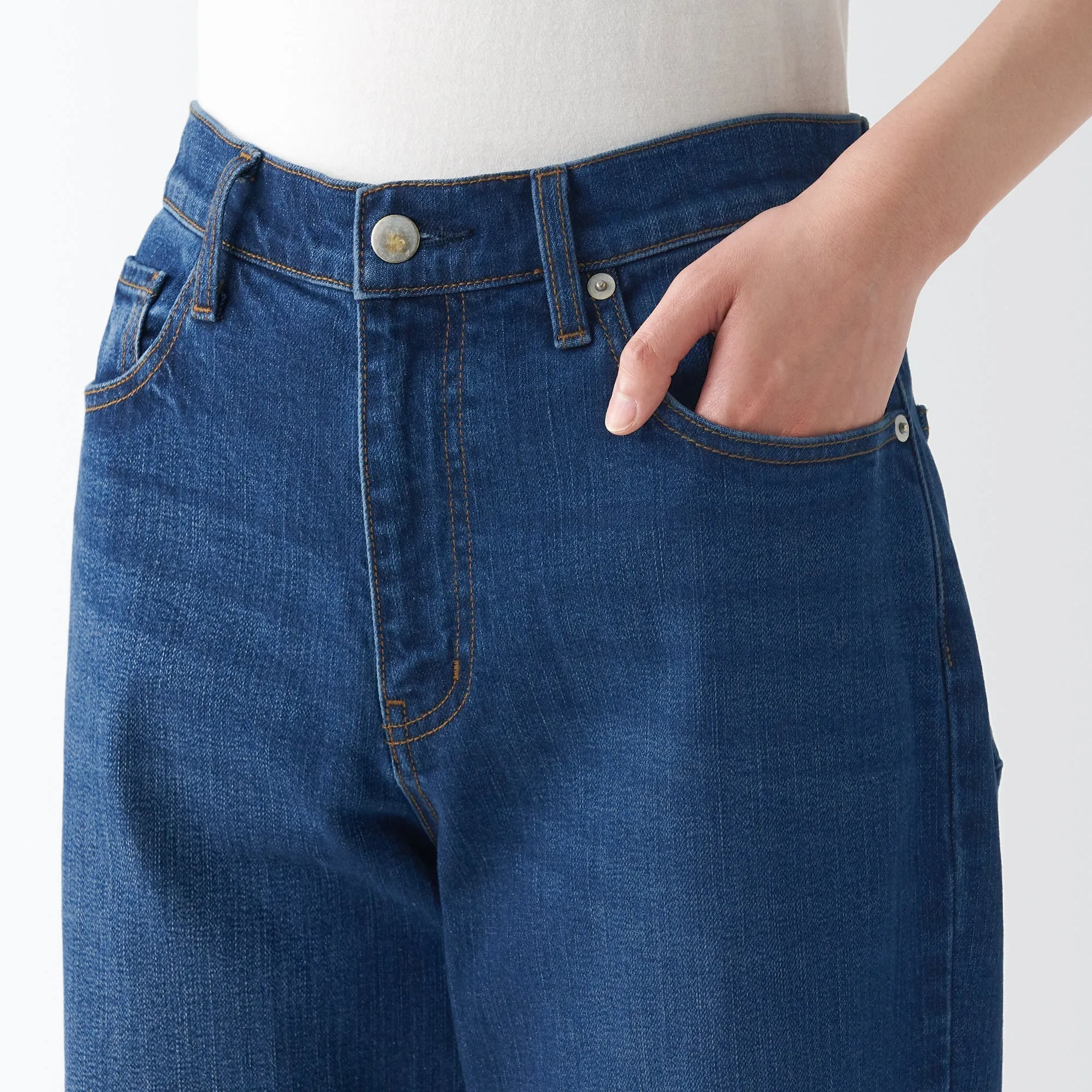 Women's Stretch Denim Relaxed Wide Pants